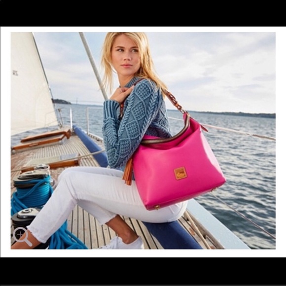 DOONEY & BOURKE Blue Leather Hobo Bag McKENZIE w/Wallet and Keychain - Picture 2 of 13